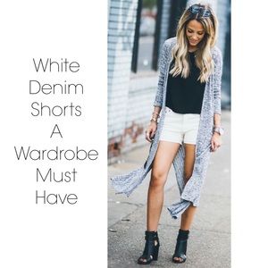 EXPRESS White Denim Shorts